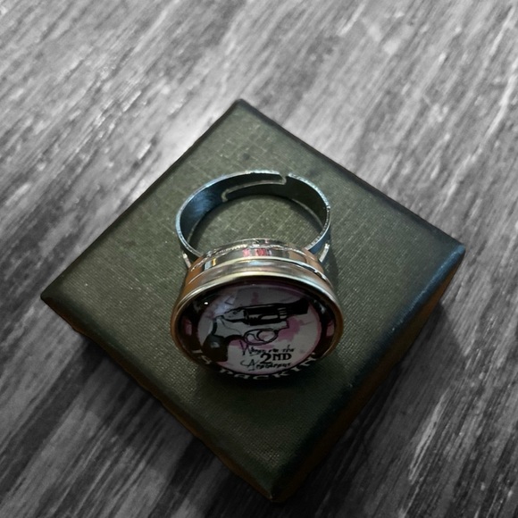 🇺🇸”This Chick Is Packin’” 2nd Amendment Adjustable Silver Ring! - Picture 5 of 9